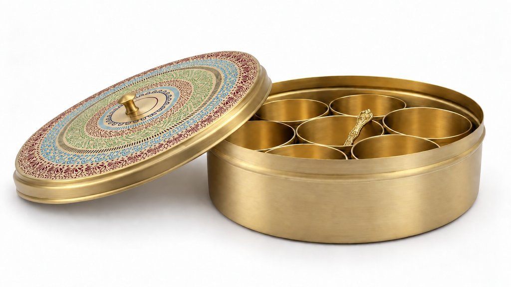 Rangoli Design Masala Box 9"